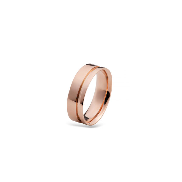 Aliança Friso 5 mm em ouro rosé 18k